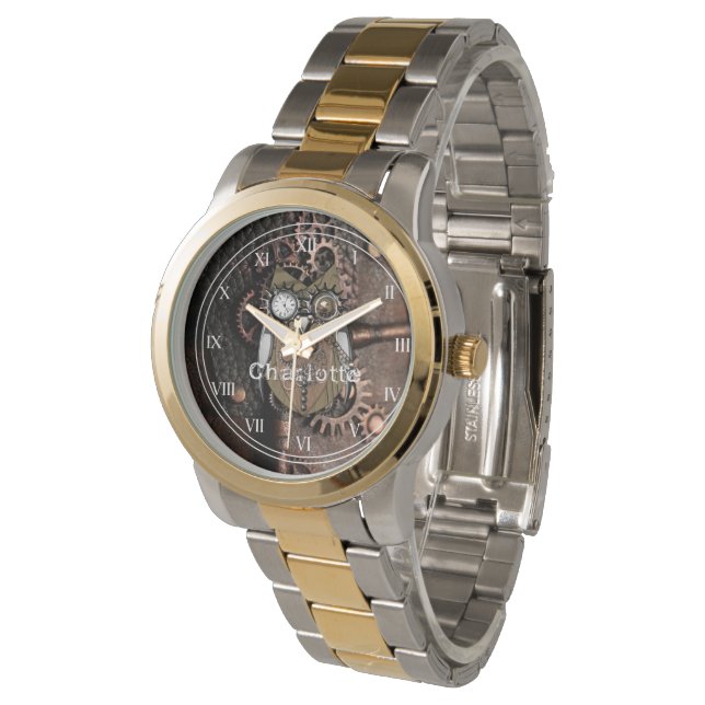 Montre Pointe à vapeur Cute Chouette mécanique Jeter Orei (Incliné)