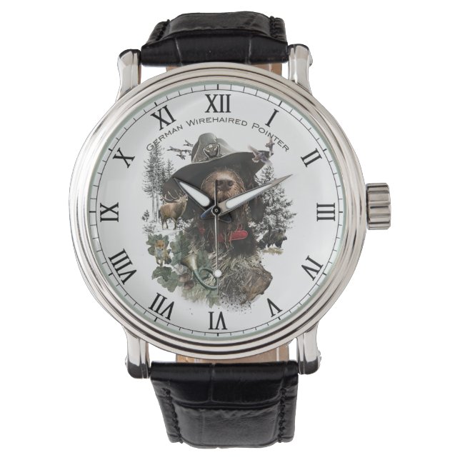 Montre Pointeur À poils durs allemand (devant)