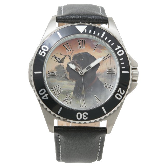 Montre Pointeur À poils durs allemand (devant)