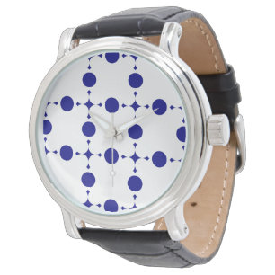 Montre Points bleus de marine, motif à pois, pois