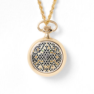 Montre Pois bleus de la Marine : or et émeraude