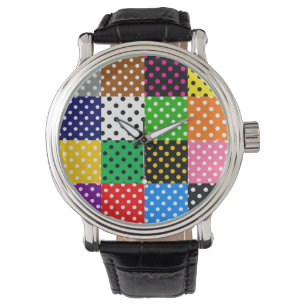 Montre Pois de surfaces composées multicolores
