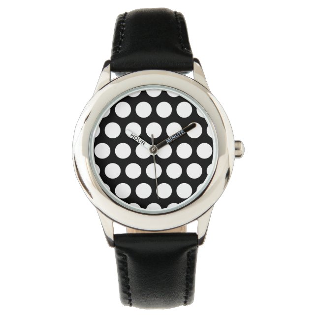 Montre Pois noirs et blancs (devant)