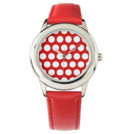 Montre Pois rouges et blancs