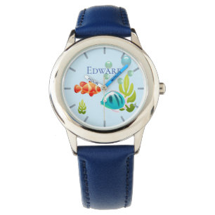 Montre Poisson coloré aux bulles et algues