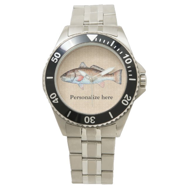 Montre Poisson rouge artistique personnalisé (devant)