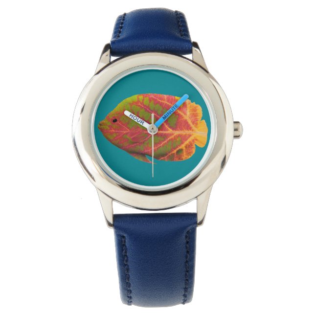Montre Poisson tropique feuille d'Aspen 1 (devant)