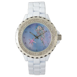 Montre Poissons chics d'étoile de méduses de mer de pla