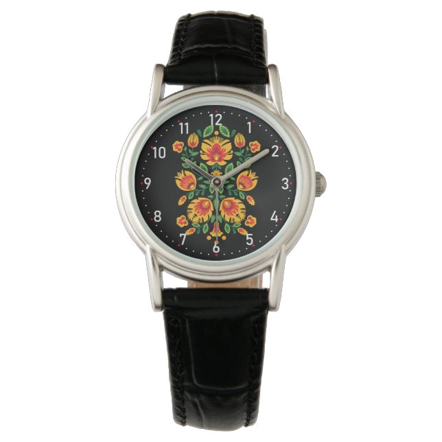 Montre 💛 🧡 ❤️ Polish superbe Folk Wycinanki (devant)