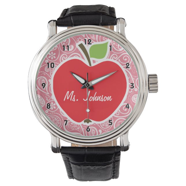 Montre Pomme sur rose pâle (devant)