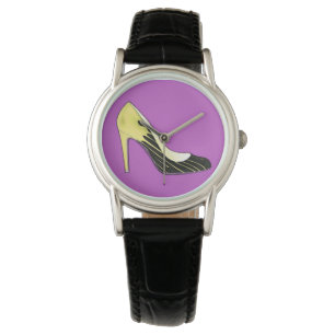 Montre Pompe stylet, jaune sur le pourpre
