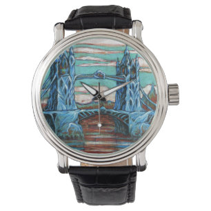 Montre Pont croissant dans une ville d'imaginaires