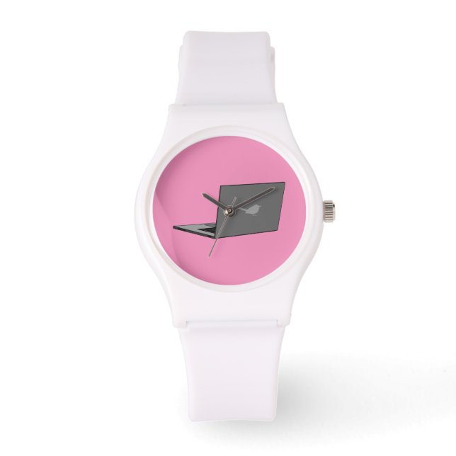 Montre Portable gris avec logo d'oiseau (Recto)