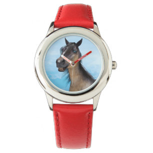 Montre Portrait d'art humoristique de cheval souriant