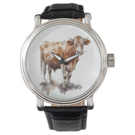 Montre Portrait de vache de ferme rustique