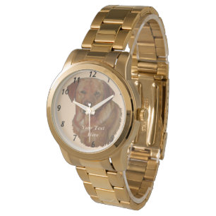 Montre portrait of rarred golden labrador reever doff