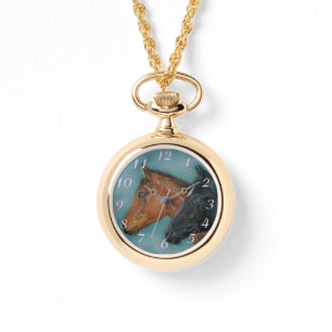 Montre portraits de poulain de châtaignier de chatons noi