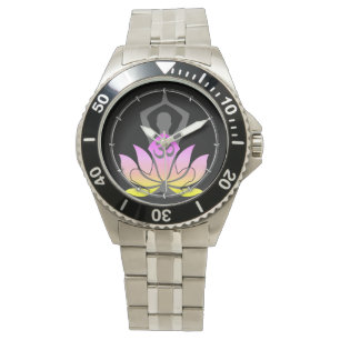 Montre Pose spirituelle de yoga de fleur d'OM Namaste