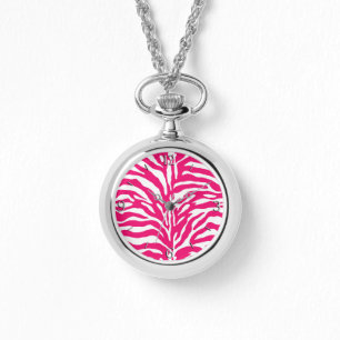 Montre Poster de animal sauvage, Zèbre à Fuchsia rose e