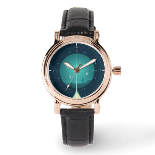 Montre Poster de l'horloge atomique Deep Space, version b
