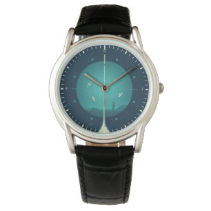 Montre Poster de l'horloge atomique Deep Space, version b