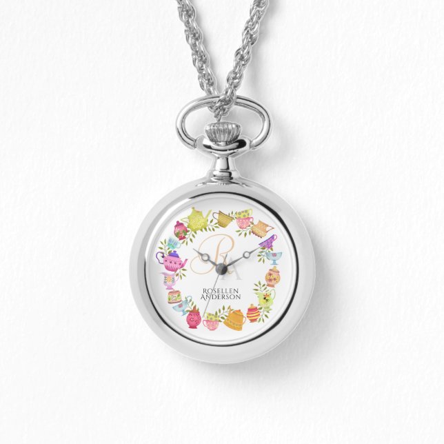 Montre Pots de thé et tasses Monogramme (Recto)