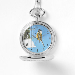 Montre Poulet sur mangeoire - Art d'origine des oiseaux s