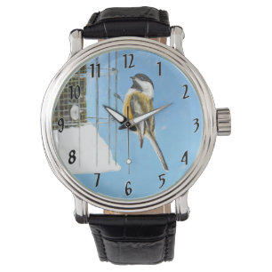 Montre Poulet sur mangeoire - Art d'origine des oiseaux s