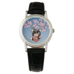 Montre Poupée de Kitsune Kokeshi - fille de geisha de Fo