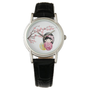 Montre Poupée Kokeshi Printemps - Cute Japonaise Geisha 