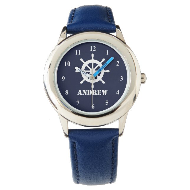 Montre pour enfant nautique avec petite roue et no (devant)