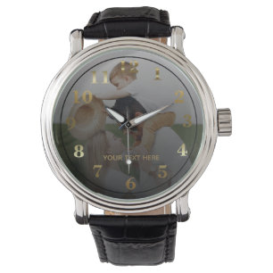 Montre pour homme avec photo personnalisée et text