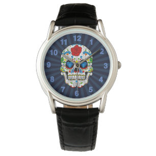 Montre pour homme crâne sucré personnalisable
