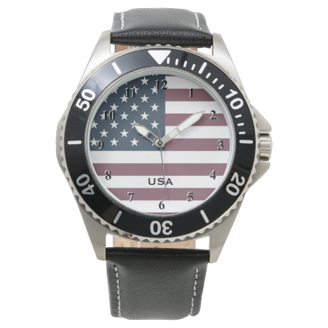 Montre pour hommes de coutume patriotique avec dra (devant)