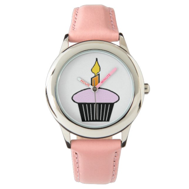 Montre pourpre d'anniversaire de thème de petit (devant)