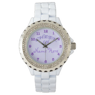 Montre pourpre PERSONNALISÉE d'acclamation d'idé