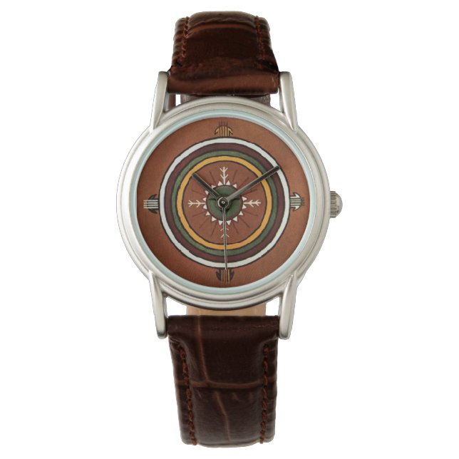 Montre Powalawu Peinture de sable amérindienne (devant)