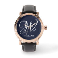 Premier monogramme bleu marine personnalisé