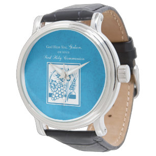 Montre Première communion de Godson, blé, raisins bleu
