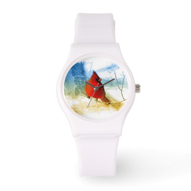 Montre Primitive de l'Ouest de Noël cardinal rouge (Recto)