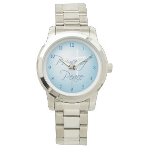 Montre Prince de croix chrétienne de paix sur le bleu