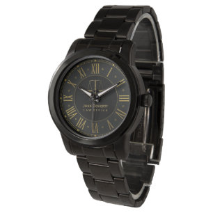 Montre PROCUREUR DE DROIT   Noir doré Personnalisable