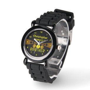 Montre Promu à grand frère nom jaune brun