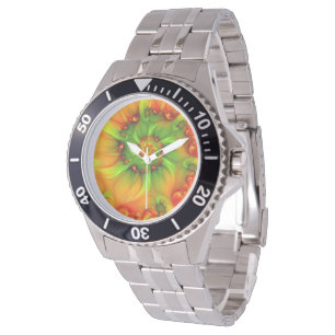 Montre Psychédélique colorée moderne art Abstrait fractal