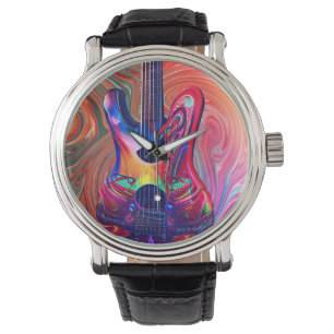 Montre Psychédélique Electrique Acoustique Semi Guitares 