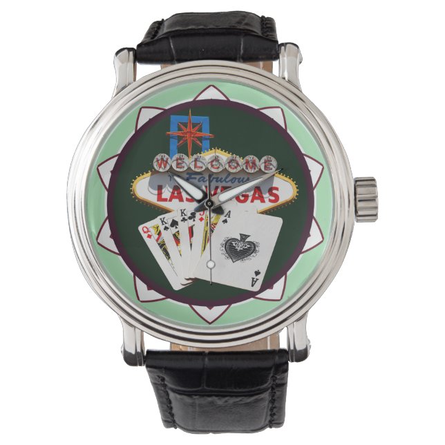 Montre Puce de poker de Las Vegas Sign and Two (devant)