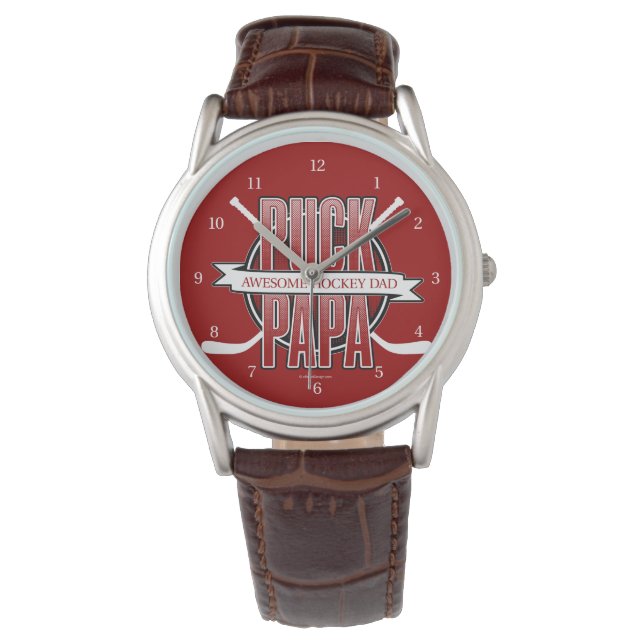 Montre Puck Papa (Papa de hockey) (devant)