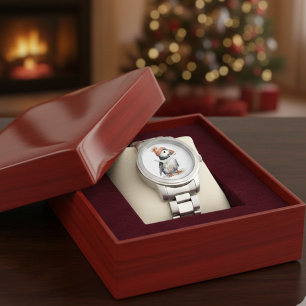Montre Puffin de Noël, personnalisable