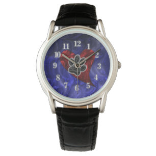 Montre Puppy Pet meilleur ami Red Heart Dog Empreinte de 