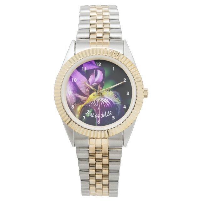 Montre Purple Bearded Iris Flower Petal Personalized (devant)